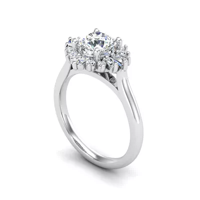 Jayla Ballerina Halo Engagement Ring