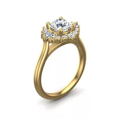 Jayla Ballerina Halo Engagement Ring