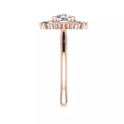 Kaia Ballerina Halo Engagement Ring
