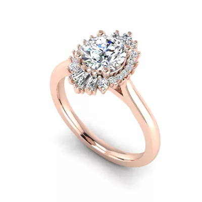 Kaia Ballerina Halo Engagement Ring