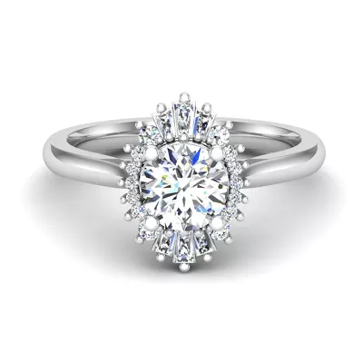 Kaia Ballerina Halo Engagement Ring