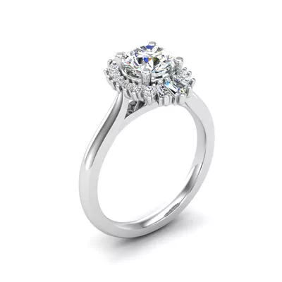 Kaia Ballerina Halo Engagement Ring