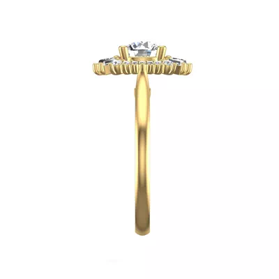Kaia Ballerina Halo Engagement Ring