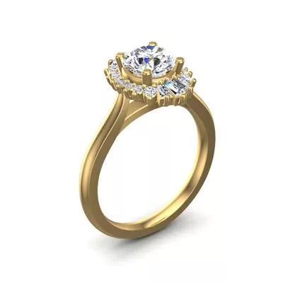 Kaia Ballerina Halo Engagement Ring