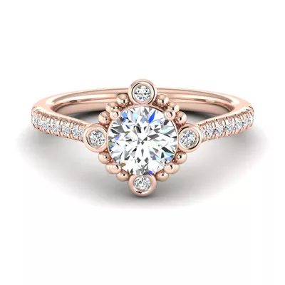 Thea Bubble Halo Engagement Ring