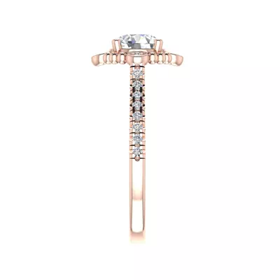 Thea Bubble Halo Engagement Ring
