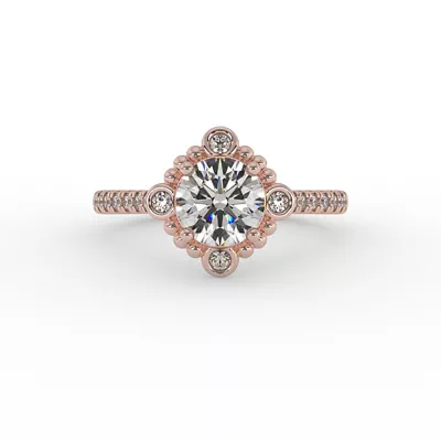 Thea Bubble Halo Engagement Ring