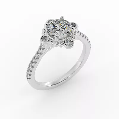 Thea Bubble Halo Engagement Ring