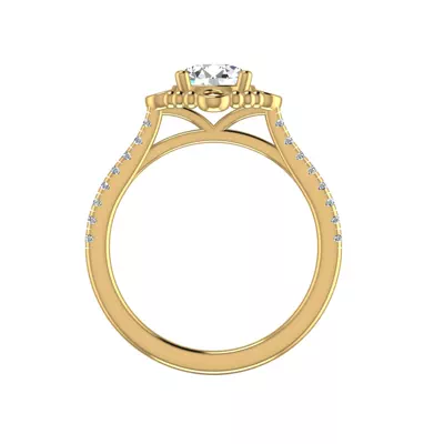 Thea Bubble Halo Engagement Ring