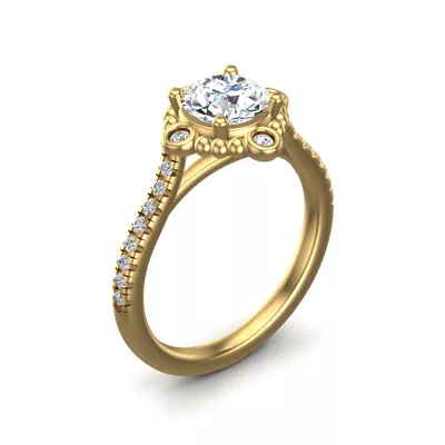 Thea Bubble Halo Engagement Ring