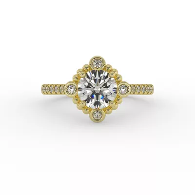 Thea Bubble Halo Engagement Ring