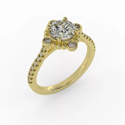 Thea Bubble Halo Engagement Ring