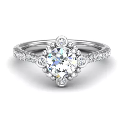 Thea Bubble Halo Engagement Ring