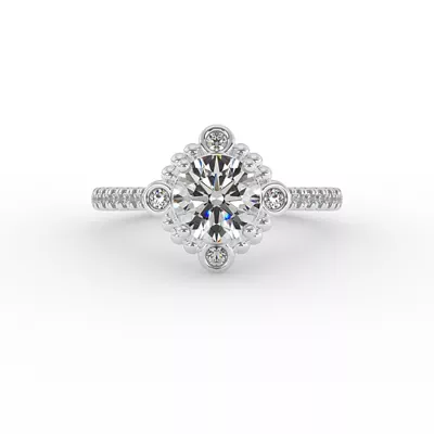 Thea Bubble Halo Engagement Ring
