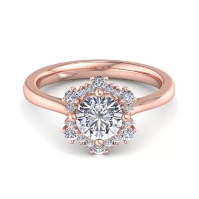 Stella Snowflake Halo Engagement Ring