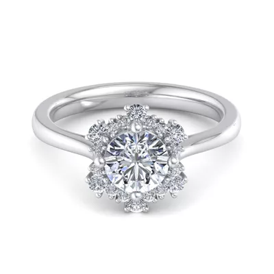 Stella Snowflake Halo Engagement Ring