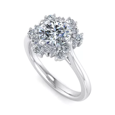 Stella Snowflake Halo Engagement Ring