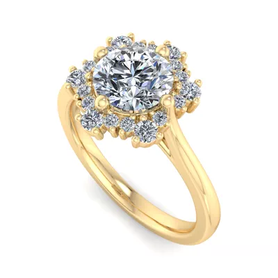 Stella Snowflake Halo Engagement Ring