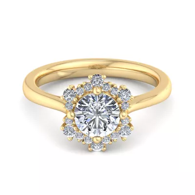 Stella Snowflake Halo Engagement Ring