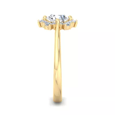 Stella Snowflake Halo Engagement Ring