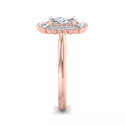 Aniyah Ballerina Style Halo Engagement Ring