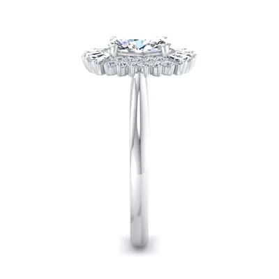 Aniyah Ballerina Style Halo Engagement Ring