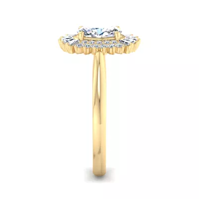 Aniyah Ballerina Style Halo Engagement Ring