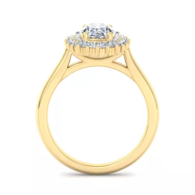 Aniyah Ballerina Style Halo Engagement Ring