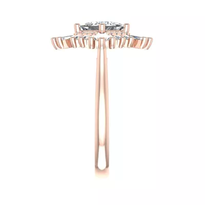 Delaney Ballerina Style Halo Engagement Ring