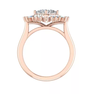 Delaney Ballerina Style Halo Engagement Ring