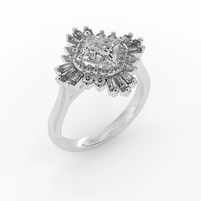Delaney Ballerina Style Halo Engagement Ring