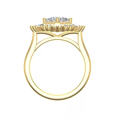 Delaney Ballerina Style Halo Engagement Ring