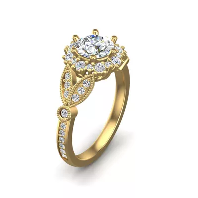 Gracelynn Halo Engagement Ring