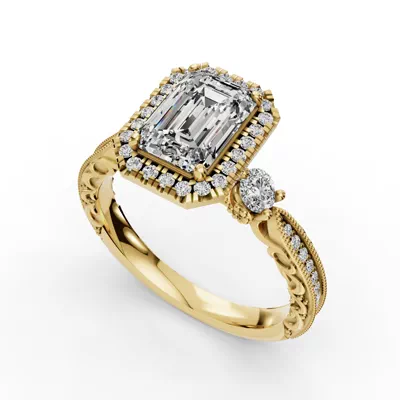 Winter Halo Engagement Ring