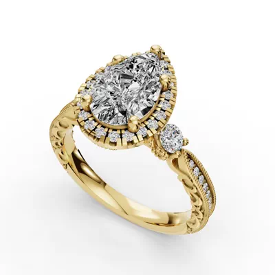 Winter Halo Engagement Ring