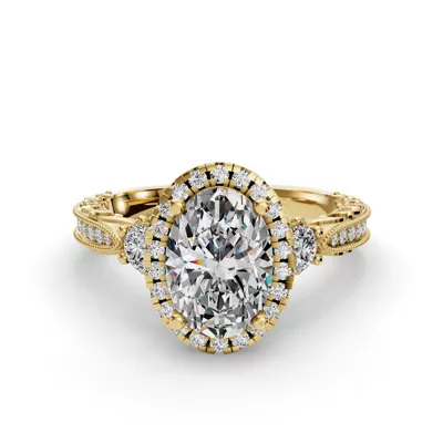 Winter Halo Engagement Ring