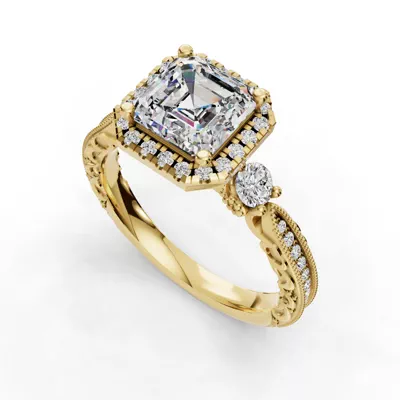 Winter Halo Engagement Ring