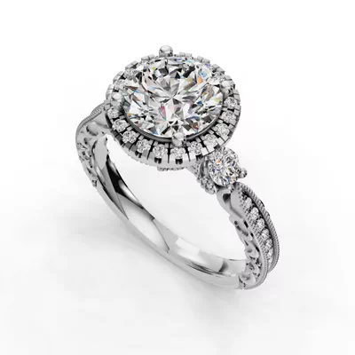 Winter Halo Engagement Ring