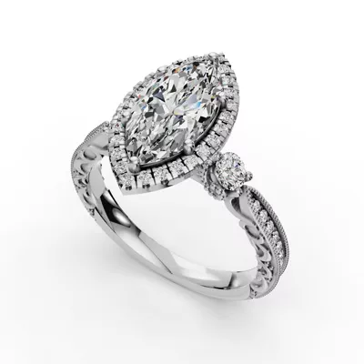 Winter Halo Engagement Ring