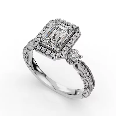 Winter Halo Engagement Ring
