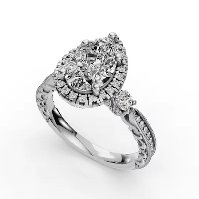 Winter Halo Engagement Ring