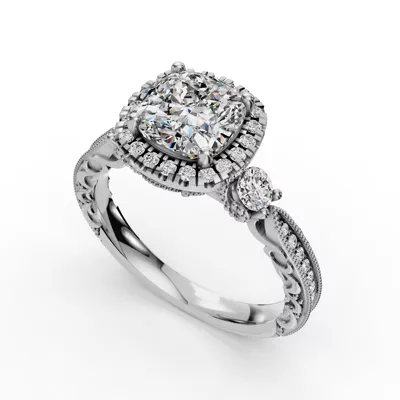 Winter Halo Engagement Ring