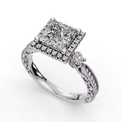 Winter Halo Engagement Ring