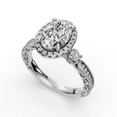 Winter Halo Engagement Ring