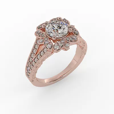 Lilith Halo Engagement Ring