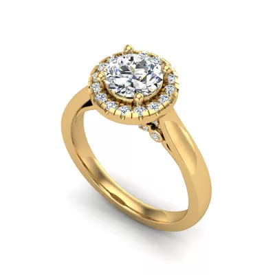 Gia Halo Engagement Ring