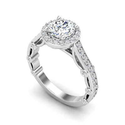 Amina Halo Engagement Ring
