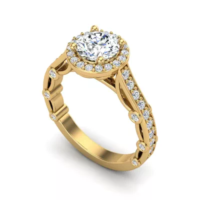 Amina Halo Engagement Ring
