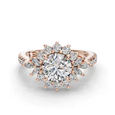 Michelle Round And Marquise Halo Engagement Ring