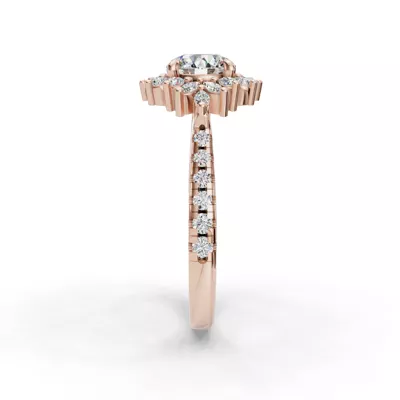 Michelle Round And Marquise Halo Engagement Ring